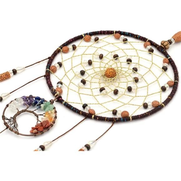 Tree of Life Dream Catchers for Bedroom Adult Brown Boho Dream Catcher WallDecor - Picture 5 of 7